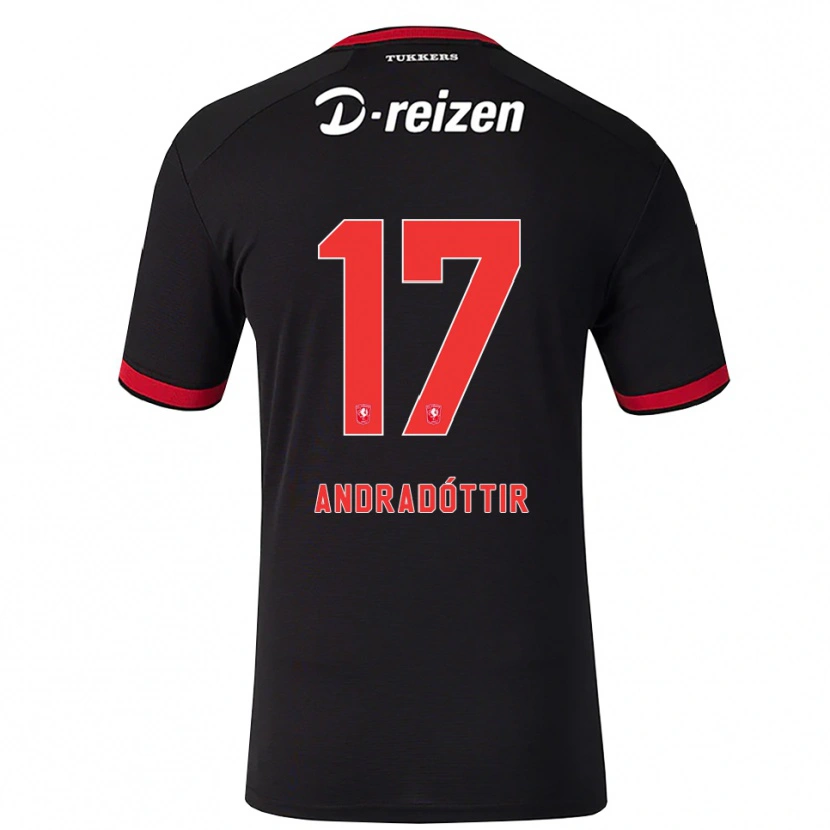 Danxen Hombre Camiseta Amanda Andradóttir #17 Rojo Blanco Negro 2ª Equipación 2026/27 La Camisa