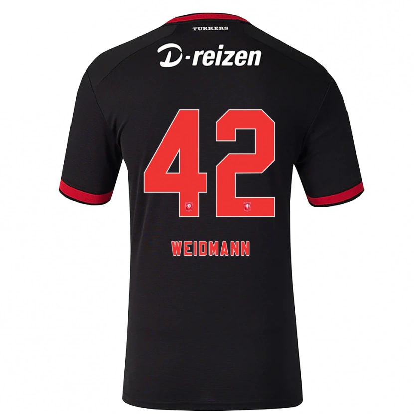 Danxen Hombre Camiseta Daouda Weidmann #42 Rojo Blanco Negro 2ª Equipación 2026/27 La Camisa