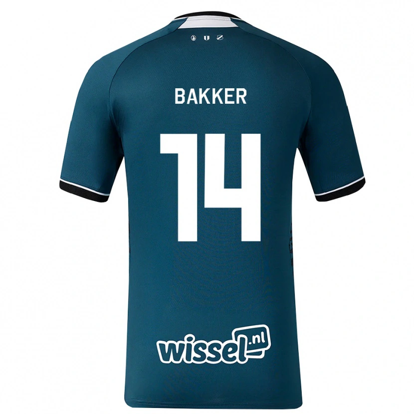 Danxen Hombre Camiseta Eshly Bakker #14 Grisardodarkslategray Blanco 2ª Equipación 2026/27 La Camisa