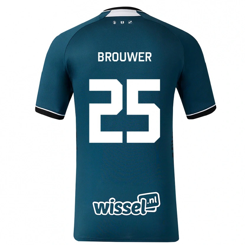 Danxen Hombre Camiseta Michael Brouwer #25 Grisardodarkslategray Blanco 2ª Equipación 2026/27 La Camisa