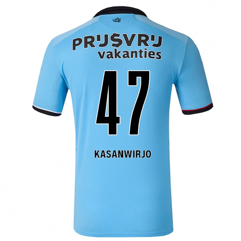 Danxen Hombre Camiseta Neraysho Kasanwirjo #47 Azulcieloprofundo Negro Rojo 2ª Equipación 2026/27 La Camisa
