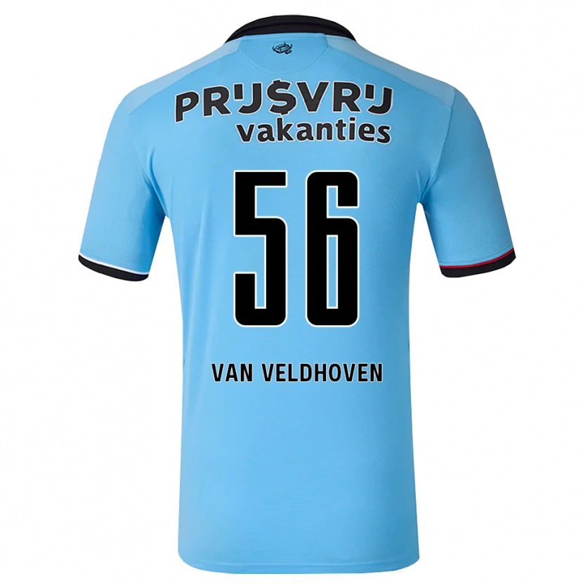 Danxen Hombre Camiseta Kars Van Veldhoven #56 Azulcieloprofundo Negro Rojo 2ª Equipación 2026/27 La Camisa