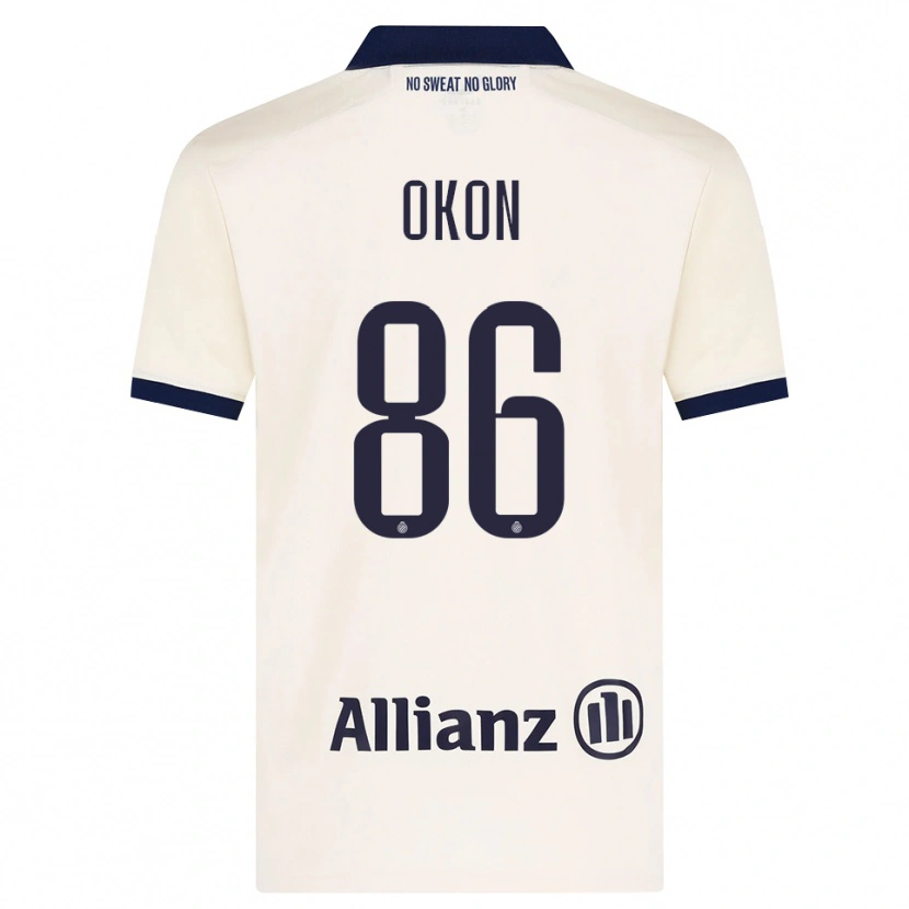 Danxen Hombre Camiseta Gianluca Okon-Engstler #86 Beige Negro 2ª Equipación 2026/27 La Camisa