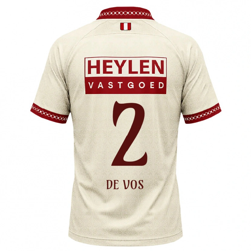 Danxen Hombre Camiseta Lucas De Vos #2 Beige Rojo 2ª Equipación 2026/27 La Camisa