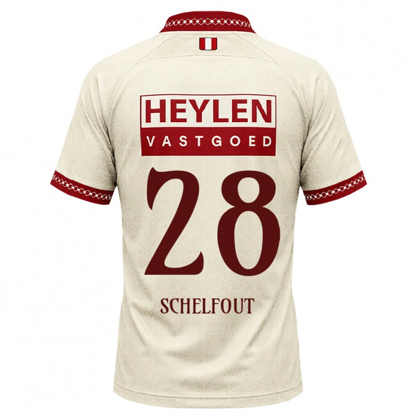 Danxen Hombre Camiseta Luca Schelfhout #28 Beige Rojo 2ª Equipación 2026/27 La Camisa