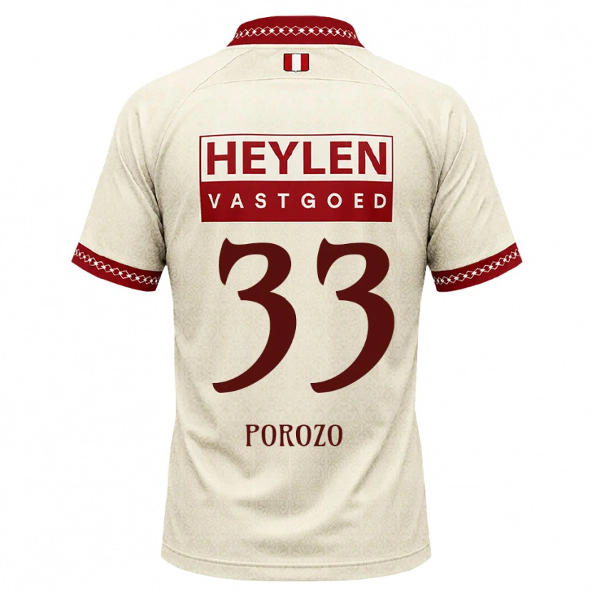 Danxen Hombre Camiseta Snayder Porozo #33 Beige Rojo 2ª Equipación 2026/27 La Camisa
