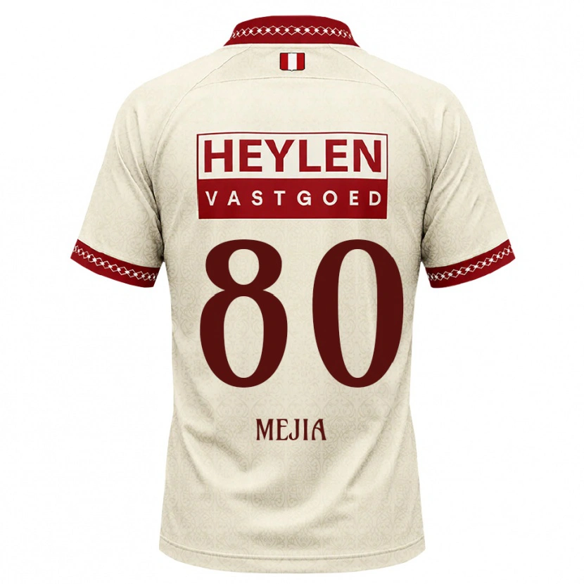 Danxen Hombre Camiseta Carlos Mejia #80 Beige Rojo 2ª Equipación 2026/27 La Camisa