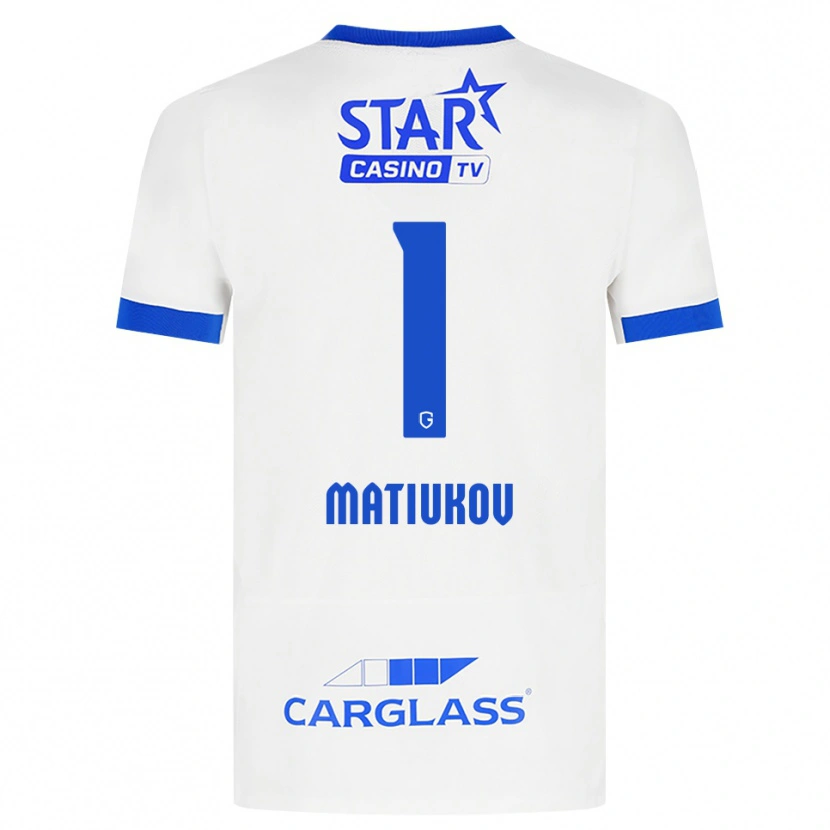Danxen Hombre Camiseta Platon Matiukov #1 Blanco Azul 2ª Equipación 2026/27 La Camisa