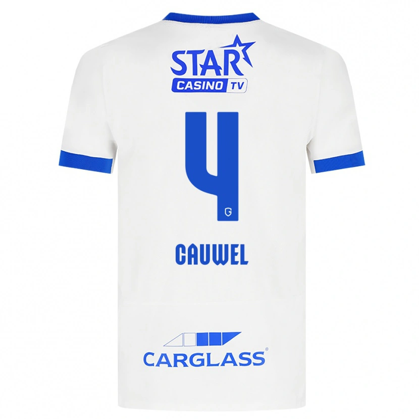 Danxen Hombre Camiseta Michiel Cauwel #4 Blanco Azul 2ª Equipación 2026/27 La Camisa