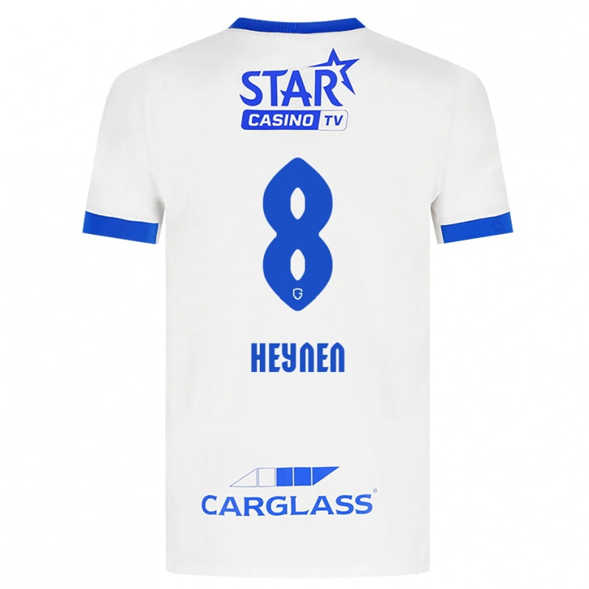 Danxen Hombre Camiseta Bryan Heynen #8 Blanco Azul 2ª Equipación 2026/27 La Camisa