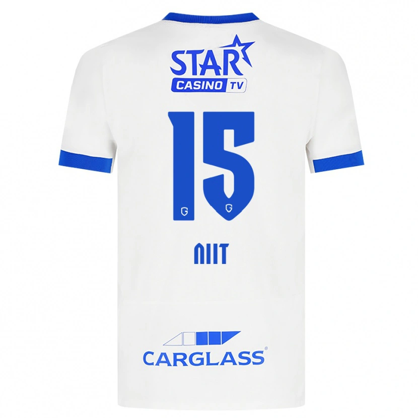 Danxen Hombre Camiseta Eva-Maria Niit #15 Blanco Azul 2ª Equipación 2026/27 La Camisa