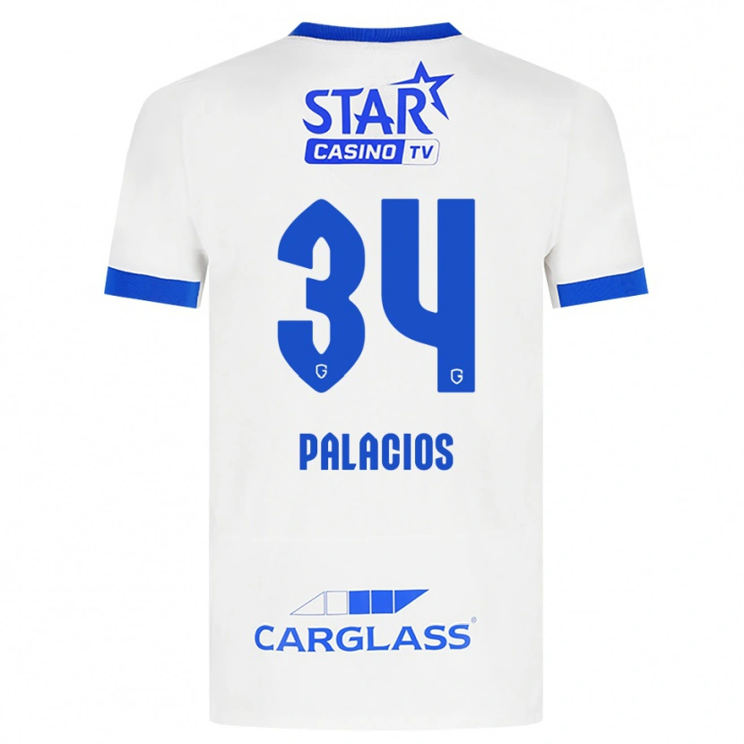 Danxen Hombre Camiseta Adrián Palacios #34 Blanco Azul 2ª Equipación 2026/27 La Camisa
