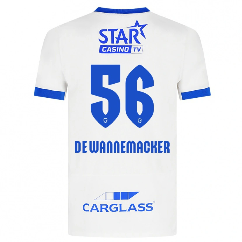 Danxen Hombre Camiseta August De Wannemacker #56 Blanco Azul 2ª Equipación 2026/27 La Camisa