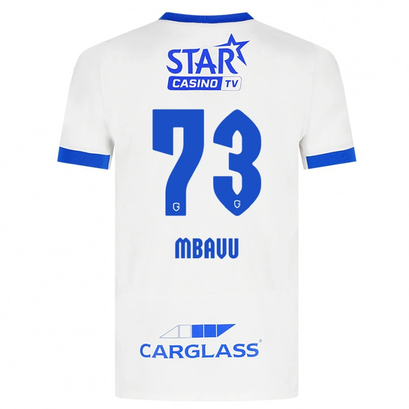 Danxen Hombre Camiseta Elie Mbavu #73 Blanco Azul 2ª Equipación 2026/27 La Camisa