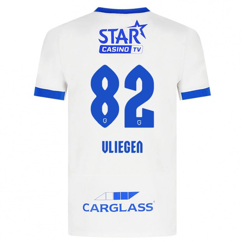 Danxen Hombre Camiseta Olivier Vliegen #82 Blanco Azul 2ª Equipación 2026/27 La Camisa