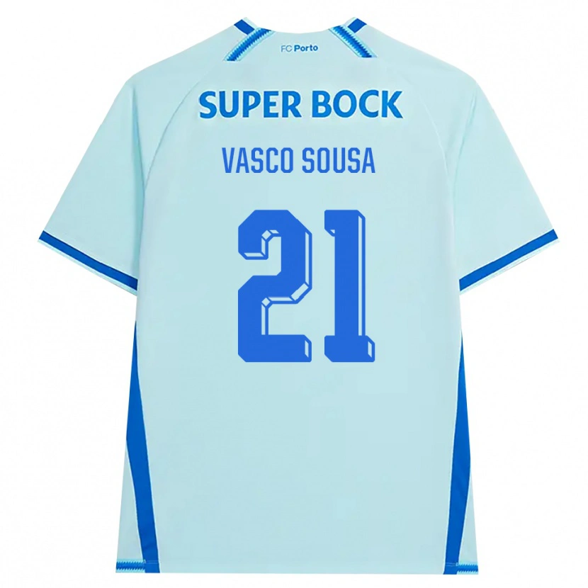 Danxen Hombre Camiseta Vasco Sousa #21 Cianclaro Azul Equipación Tercera 2026/27 La Camisa