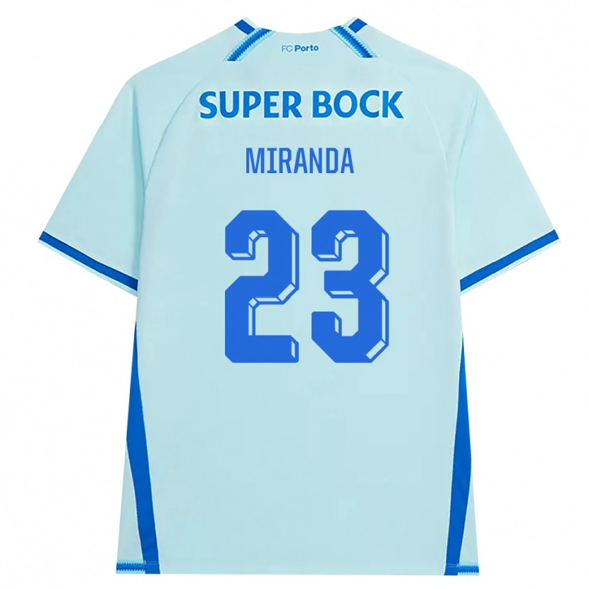 Danxen Hombre Camiseta João Miranda #23 Cianclaro Azul Equipación Tercera 2026/27 La Camisa