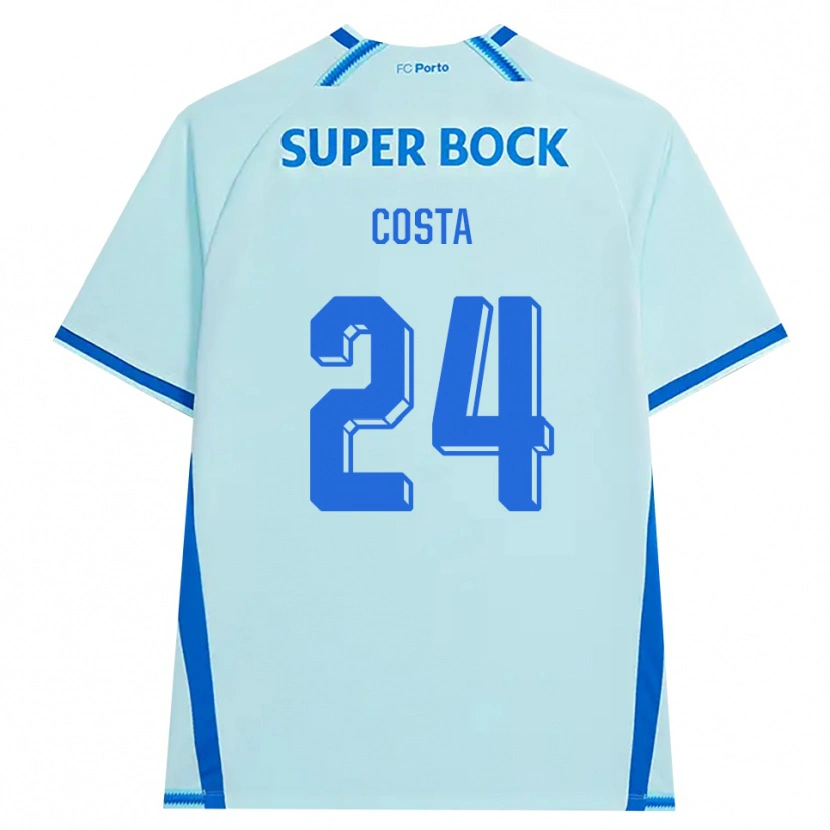 Danxen Hombre Camiseta João Costa #24 Cianclaro Azul Equipación Tercera 2026/27 La Camisa