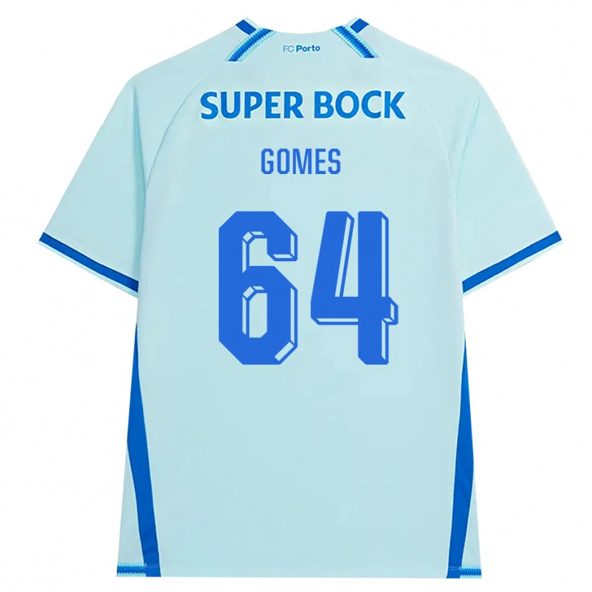 Danxen Hombre Camiseta Luís Gomes #64 Cianclaro Azul Equipación Tercera 2026/27 La Camisa