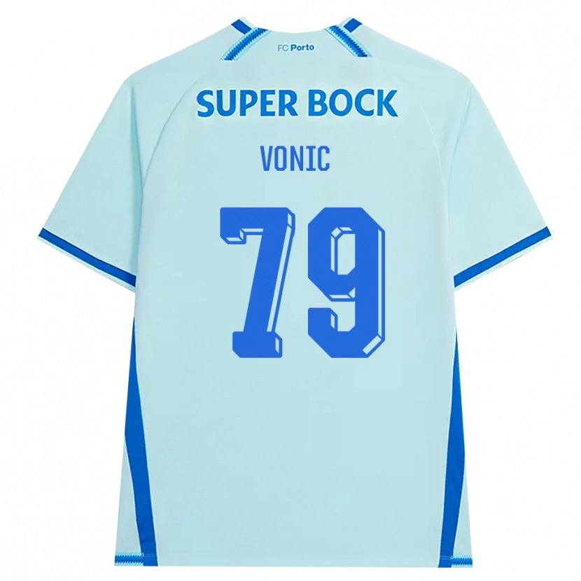 Danxen Hombre Camiseta Leonardo Vonić #79 Cianclaro Azul Equipación Tercera 2026/27 La Camisa