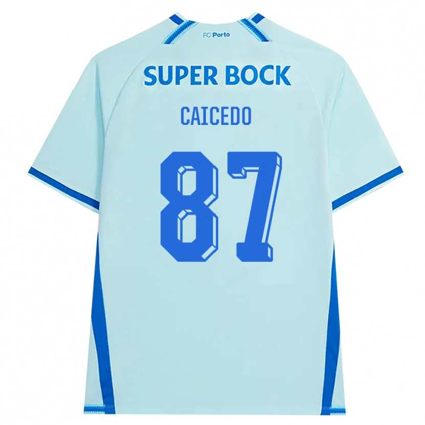 Danxen Hombre Camiseta Brayan Caicedo #87 Cianclaro Azul Equipación Tercera 2026/27 La Camisa