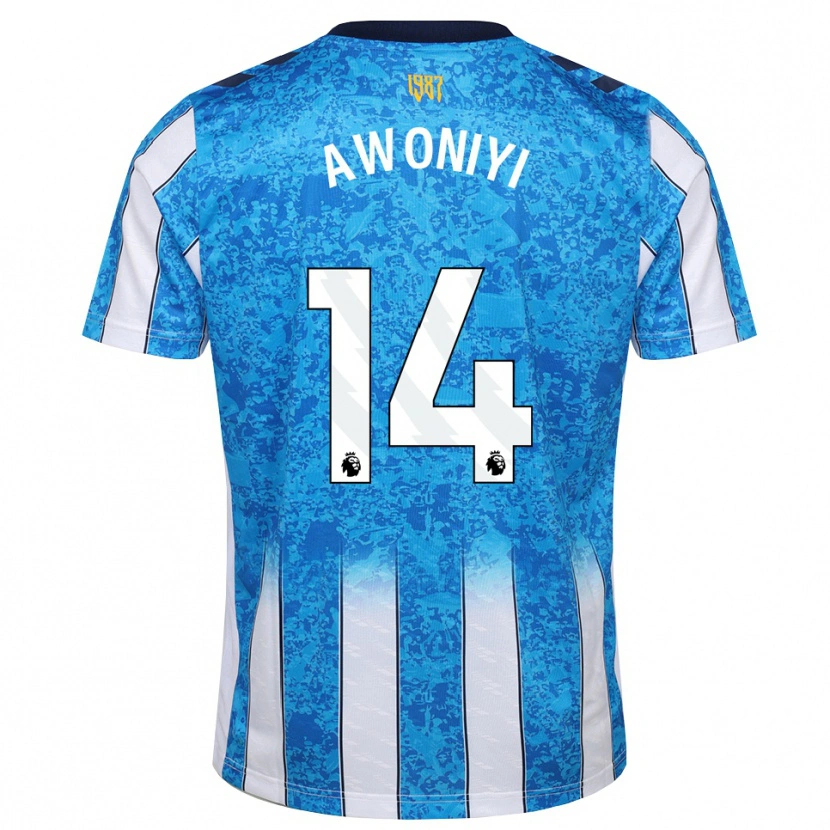 Danxen Hombre Camiseta Taiwo Awoniyi #14 Blanco Azul Naranja 1ª Equipación 2026/27 La Camisa