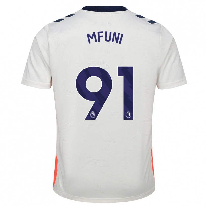 Danxen Hombre Camiseta Stephen Mfuni #91 Blanco Naranja Azul Real 2ª Equipación 2026/27 La Camisa