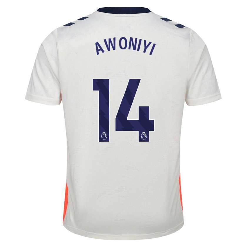 Danxen Hombre Camiseta Taiwo Awoniyi #14 Blanco Naranja Azul Real 2ª Equipación 2026/27 La Camisa
