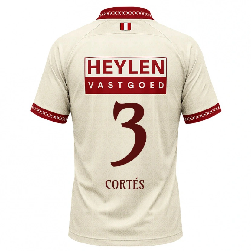 Danxen Hombre Camiseta Álvaro Cortés #3 Beige Rojo 2ª Equipación 2026/27 La Camisa