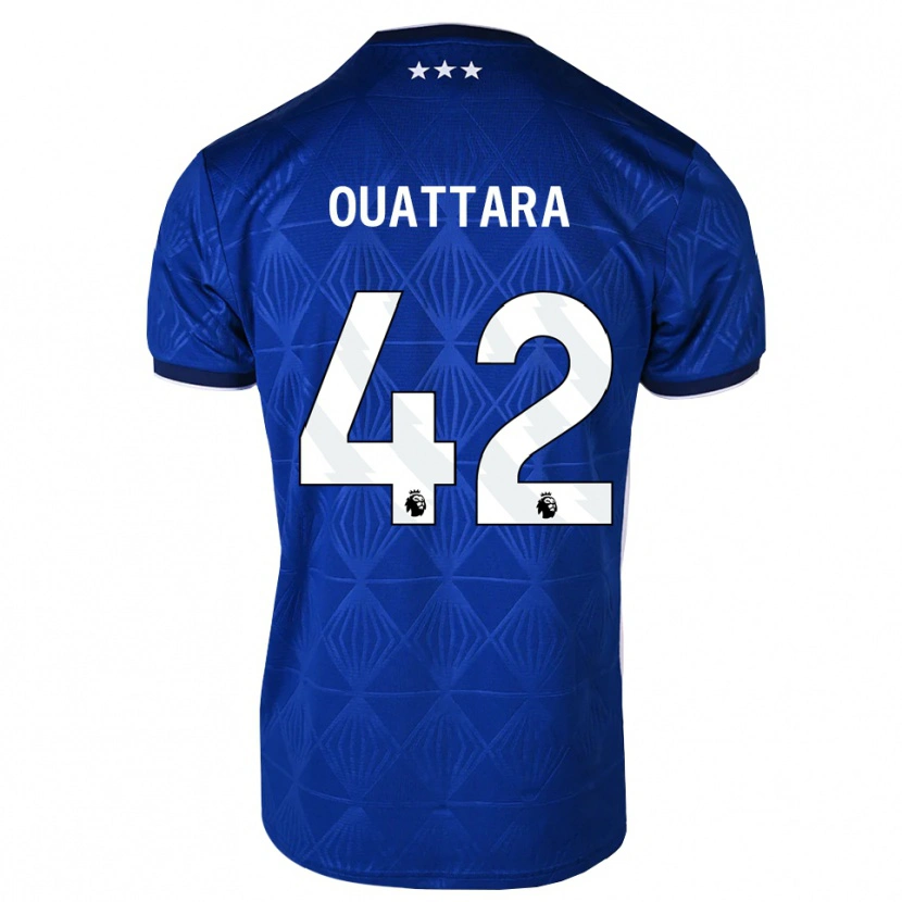 Danxen Hombre Camiseta Abdoul Ouattara #42 Azul Medio Blanco Rojo 1ª Equipación 2026/27 La Camisa