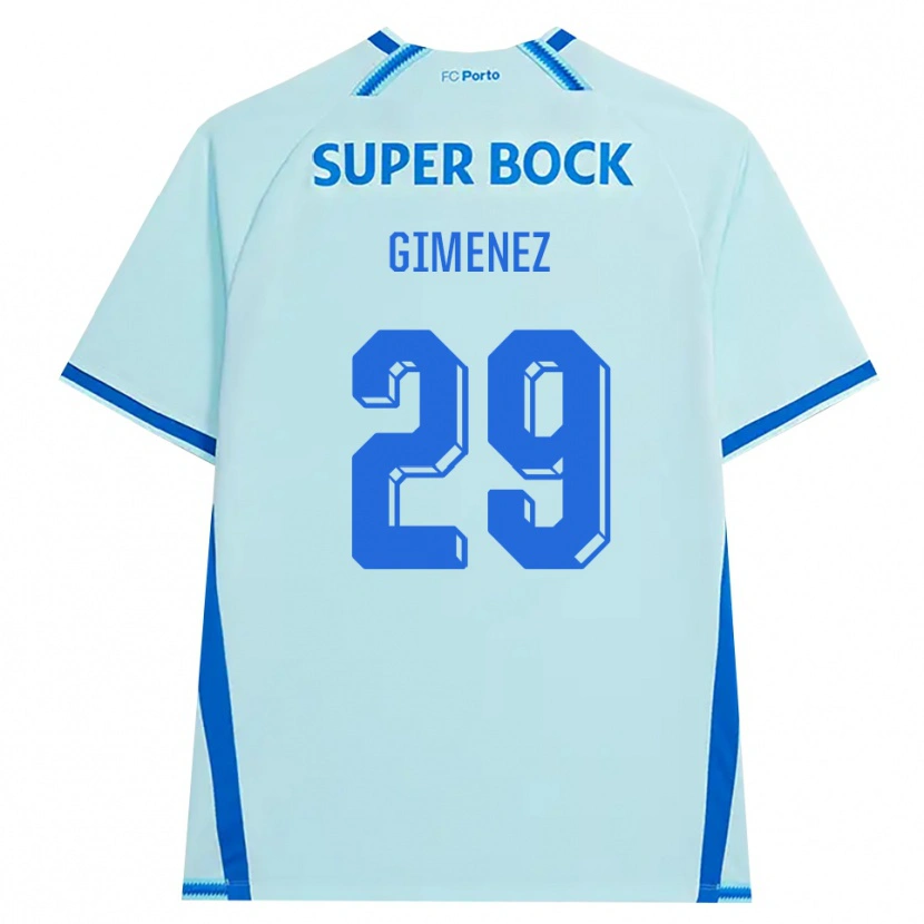 Danxen Hombre Camiseta Santiago Gimenez #29 Cianclaro Azul Equipación Tercera 2026/27 La Camisa
