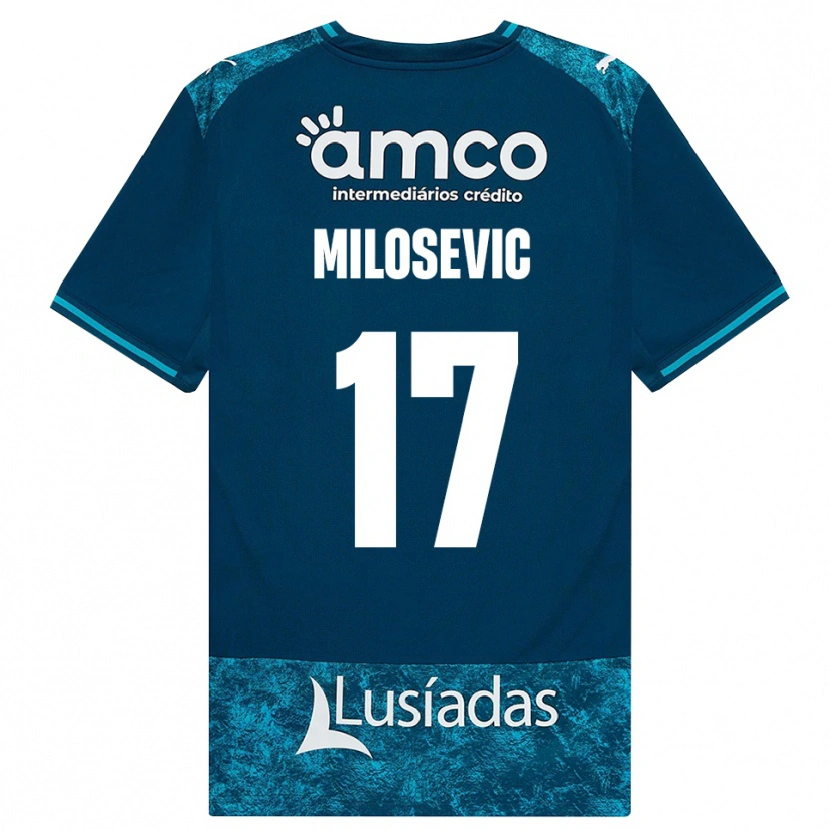 Danxen Hombre Camiseta Jovan Milosevic #17 Grisardodarkslategray Turquesamedio 2ª Equipación 2026/27 La Camisa