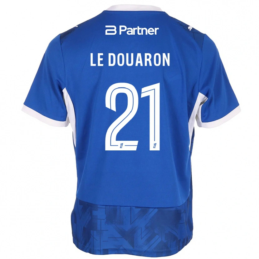Danxen Hombre Camiseta Jérémy Le Douaron #21 Azul Medio Blanco 1ª Equipación 2026/27 La Camisa