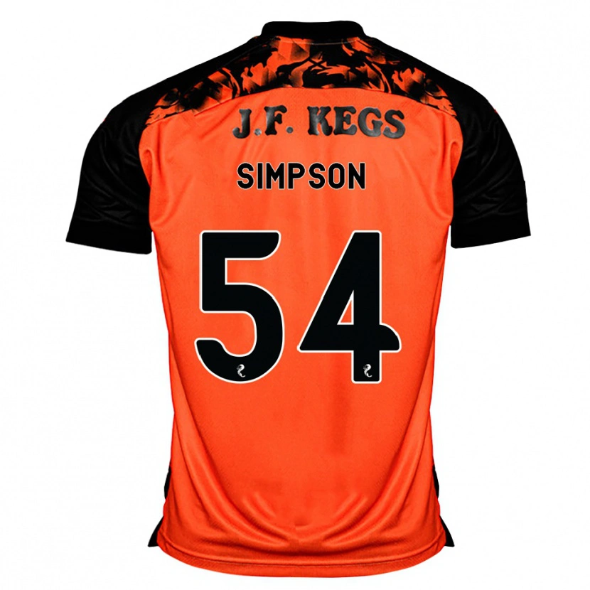Danxen Mujer Camiseta Finlay Simpson #54 Naranja Negro Blanco 1ª Equipación 2026/27 La Camisa