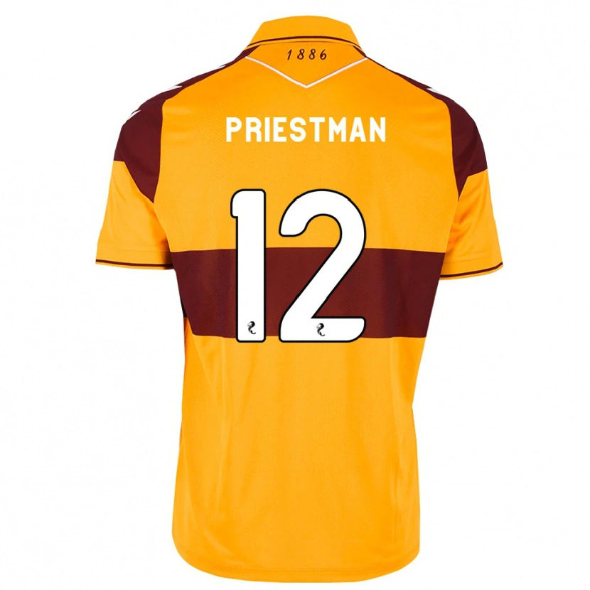Danxen Mujer Camiseta Oscar Priestman #12 Granate Naranja 1ª Equipación 2026/27 La Camisa