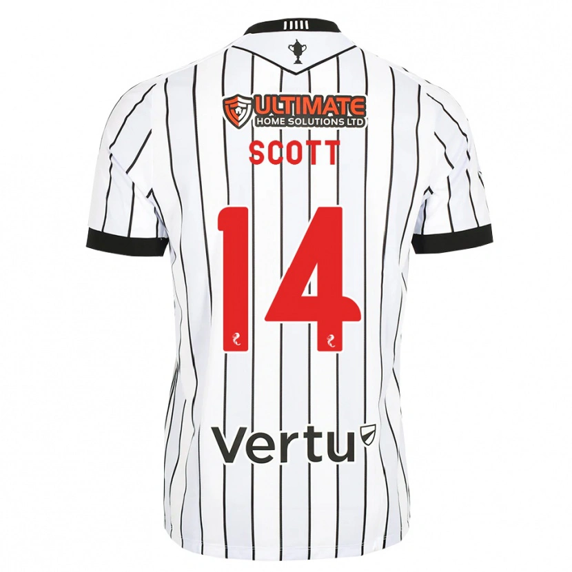 Danxen Mujer Camiseta James Scott #14 Blanco Negro Rojo 1ª Equipación 2026/27 La Camisa