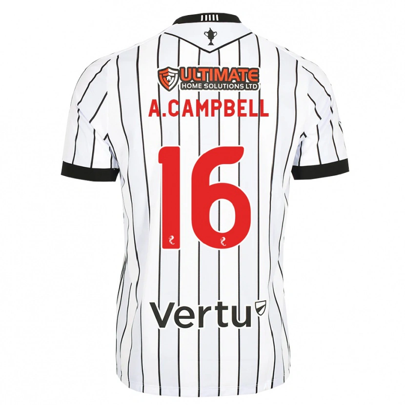 Danxen Mujer Camiseta Allan Campbell #16 Blanco Negro Rojo 1ª Equipación 2026/27 La Camisa