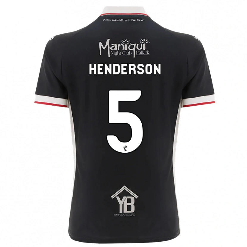 Danxen Mujer Camiseta Liam Henderson #5 Negro Blanco Rojo 1ª Equipación 2026/27 La Camisa