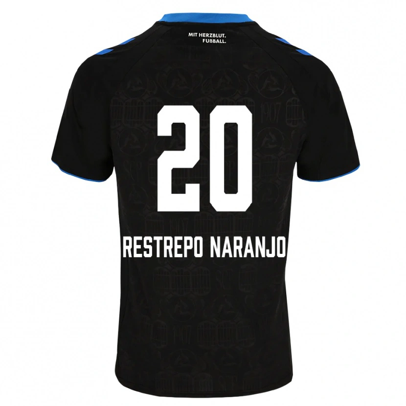 Danxen Mujer Camiseta Pedro Restrepo Naranjo #20 Negro Blanco Rojo 1ª Equipación 2026/27 La Camisa