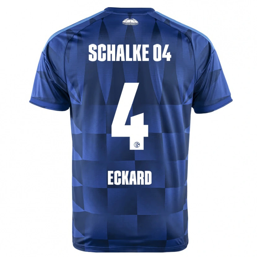 Danxen Mujer Camiseta Jonas Eckard #4 Azul Oscuro Amarillo Blanco 1ª Equipación 2026/27 La Camisa