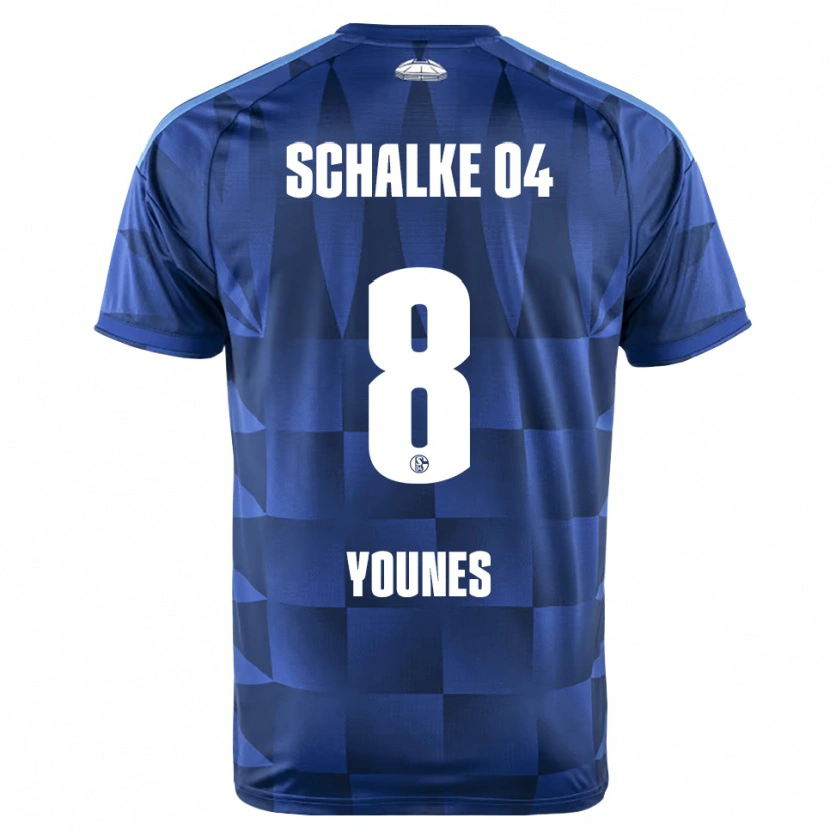 Danxen Mujer Camiseta Amin Younes #8 Azul Oscuro Amarillo Blanco 1ª Equipación 2026/27 La Camisa