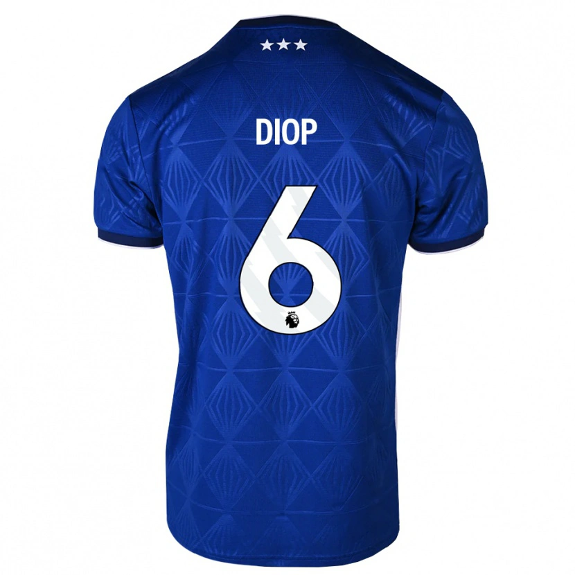 Danxen Mujer Camiseta Issa Diop #6 Azul Medio Blanco Rojo 1ª Equipación 2026/27 La Camisa