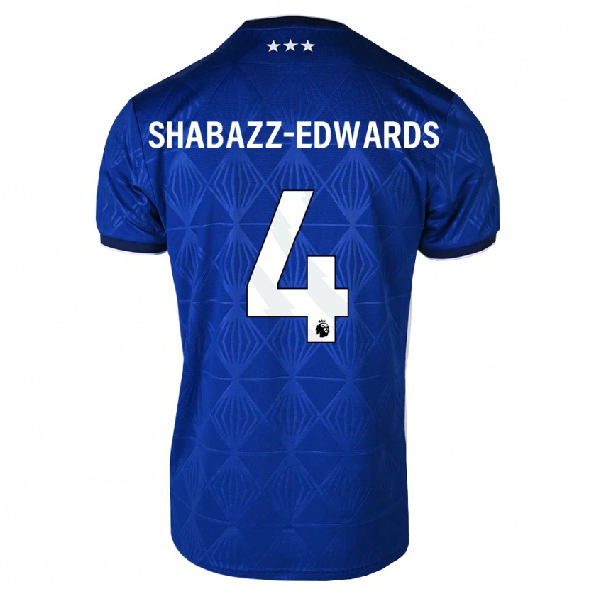 Danxen Mujer Camiseta Walker Shabazz-Edwards #4 Azul Medio Blanco Rojo 1ª Equipación 2026/27 La Camisa