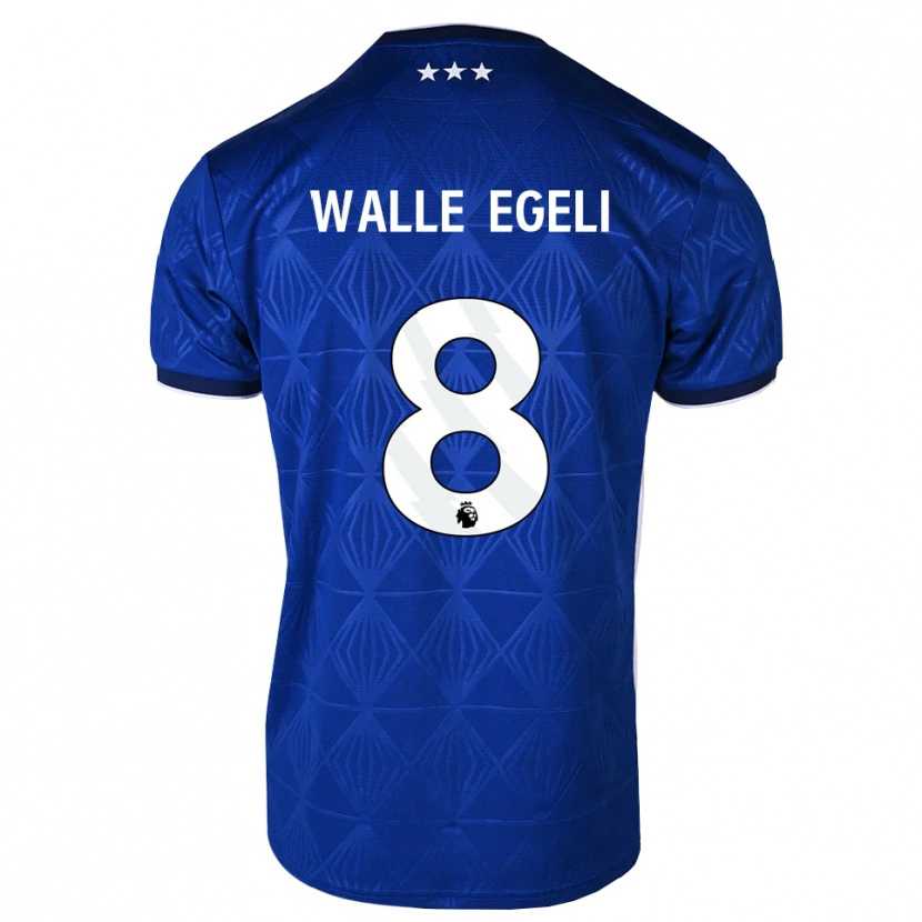Danxen Mujer Camiseta Sindre Walle Egeli #8 Azul Medio Blanco Rojo 1ª Equipación 2026/27 La Camisa