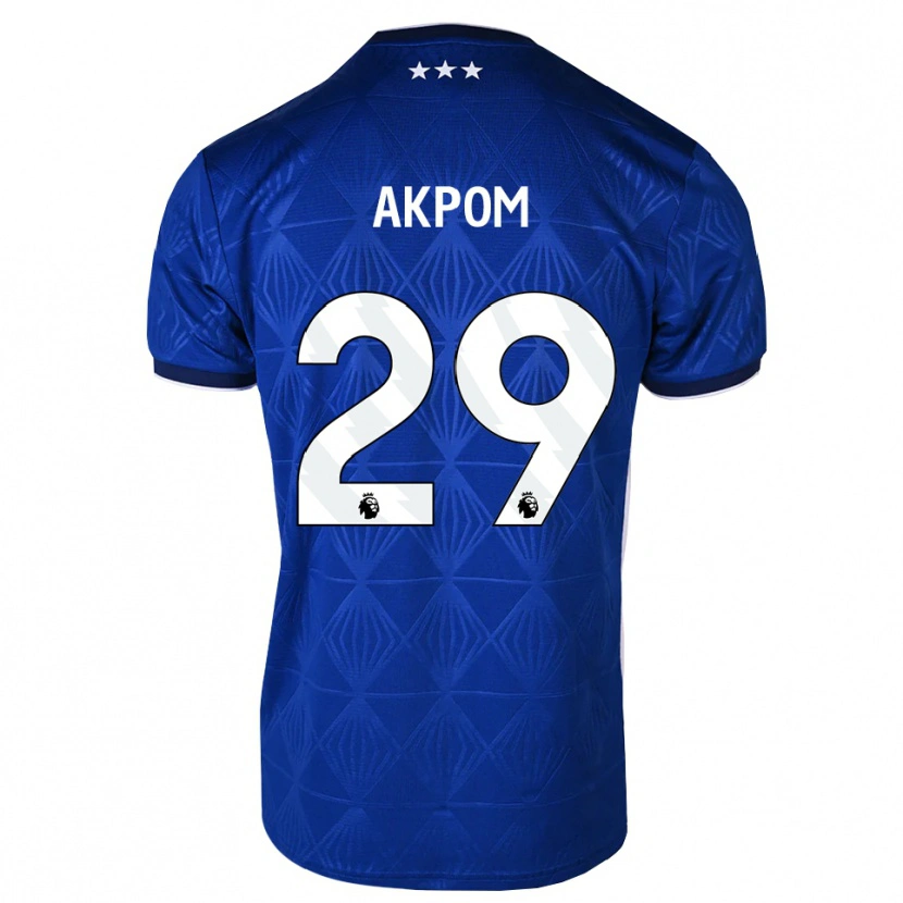Danxen Mujer Camiseta Chuba Akpom #29 Azul Medio Blanco Rojo 1ª Equipación 2026/27 La Camisa