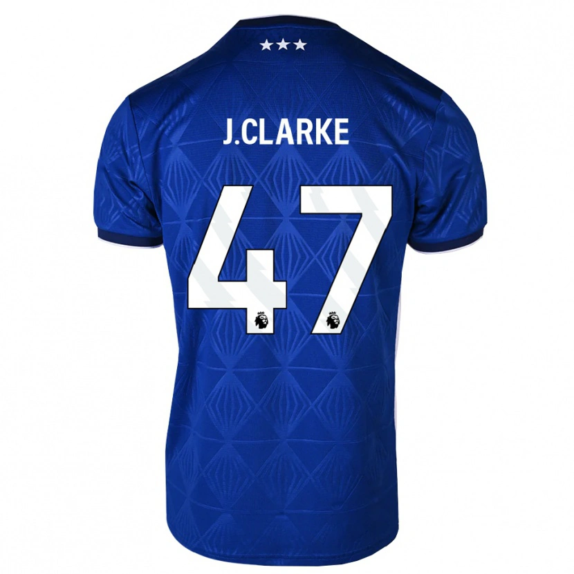 Danxen Mujer Camiseta Jack Clarke #47 Azul Medio Blanco Rojo 1ª Equipación 2026/27 La Camisa
