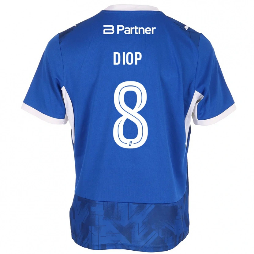 Danxen Mujer Camiseta Mouhamed Diop #8 Azul Medio Blanco 1ª Equipación 2026/27 La Camisa