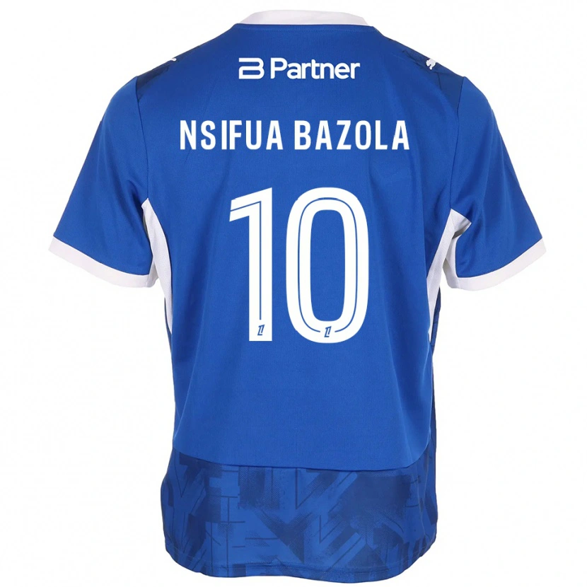 Danxen Mujer Camiseta Preston Nsifua Bazola #10 Azul Medio Blanco 1ª Equipación 2026/27 La Camisa