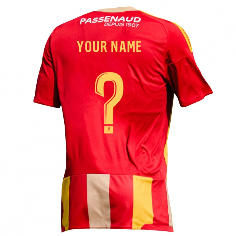 Danxen Mujer Camiseta Su Nombre #0 Rojo Amarillo Verde 1ª Equipación 2026/27 La Camisa
