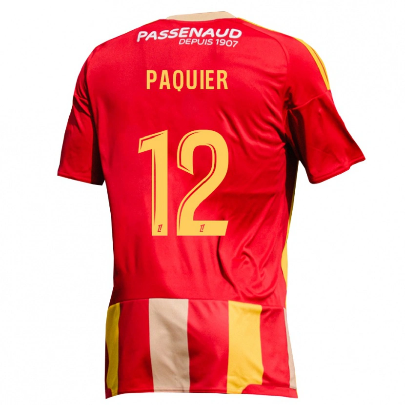 Danxen Mujer Camiseta Maxime Paquier #12 Rojo Amarillo Verde 1ª Equipación 2026/27 La Camisa